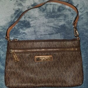 Michael Kors Brown Logo Wristlet